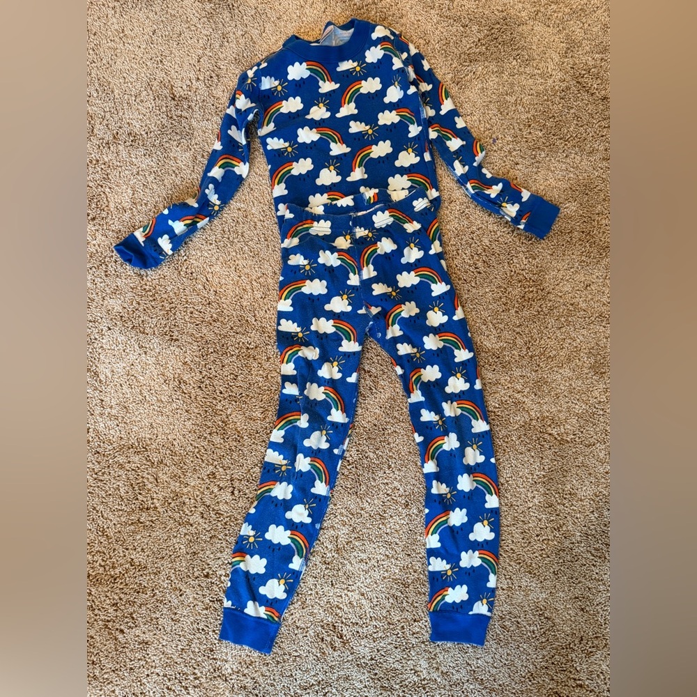 Hanna Andersson Blue Rainbow Cloud Pajama Set